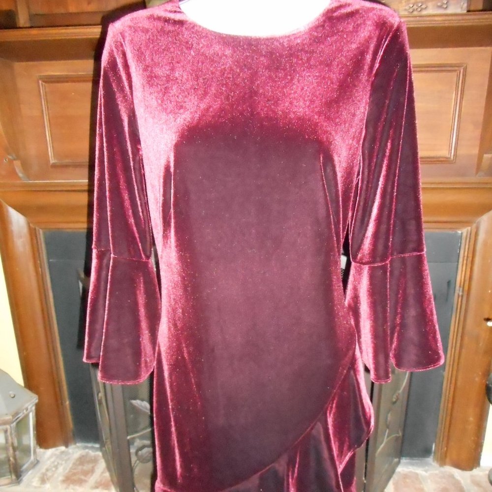 NWT Ralph Lauren burgundy velvet dress, 4 - Picture 4 of 13